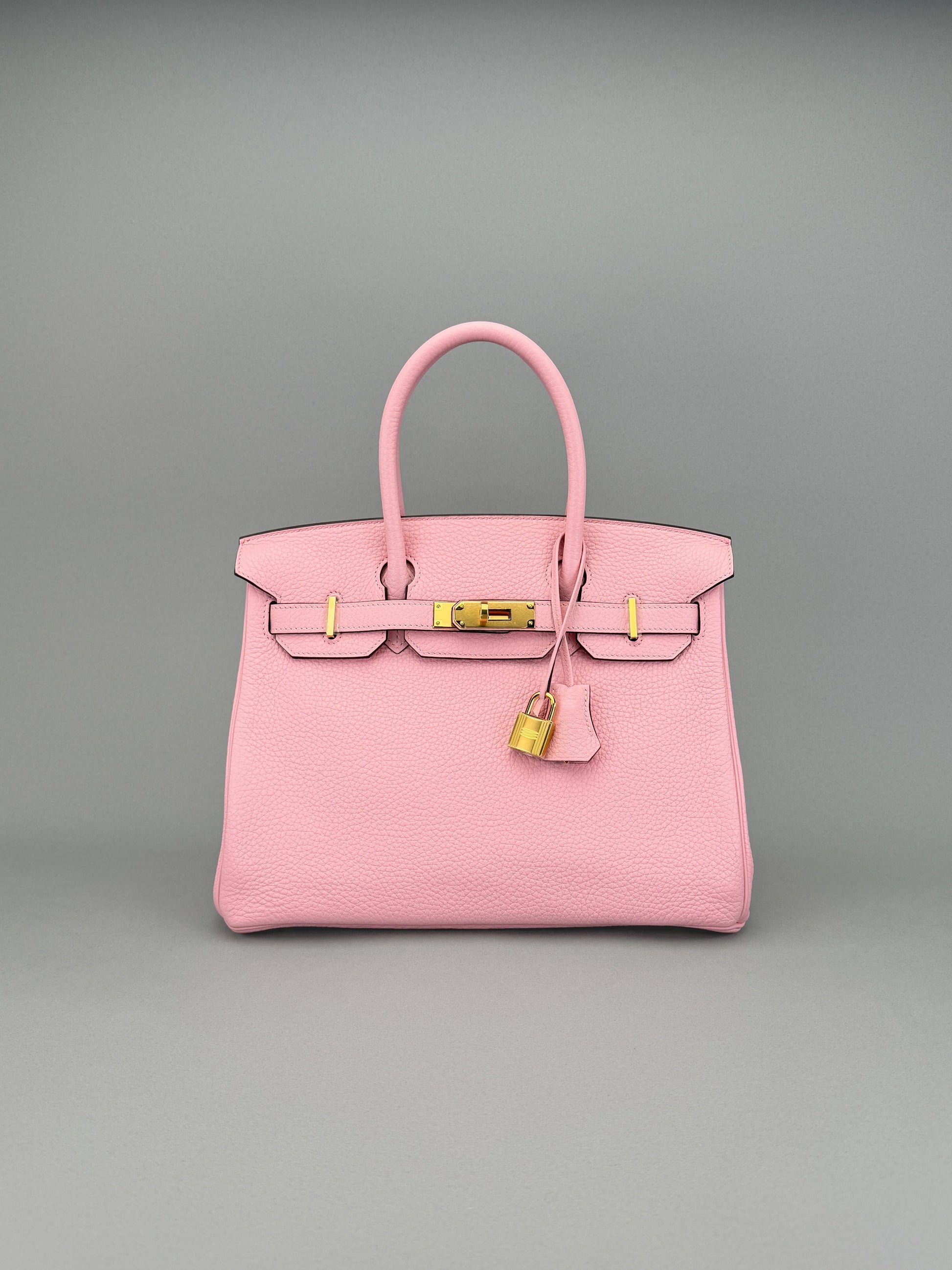 Hermes Birkin 30 Retourne Clemence Rose Sakura Gold Hardware Preowned T Stamp