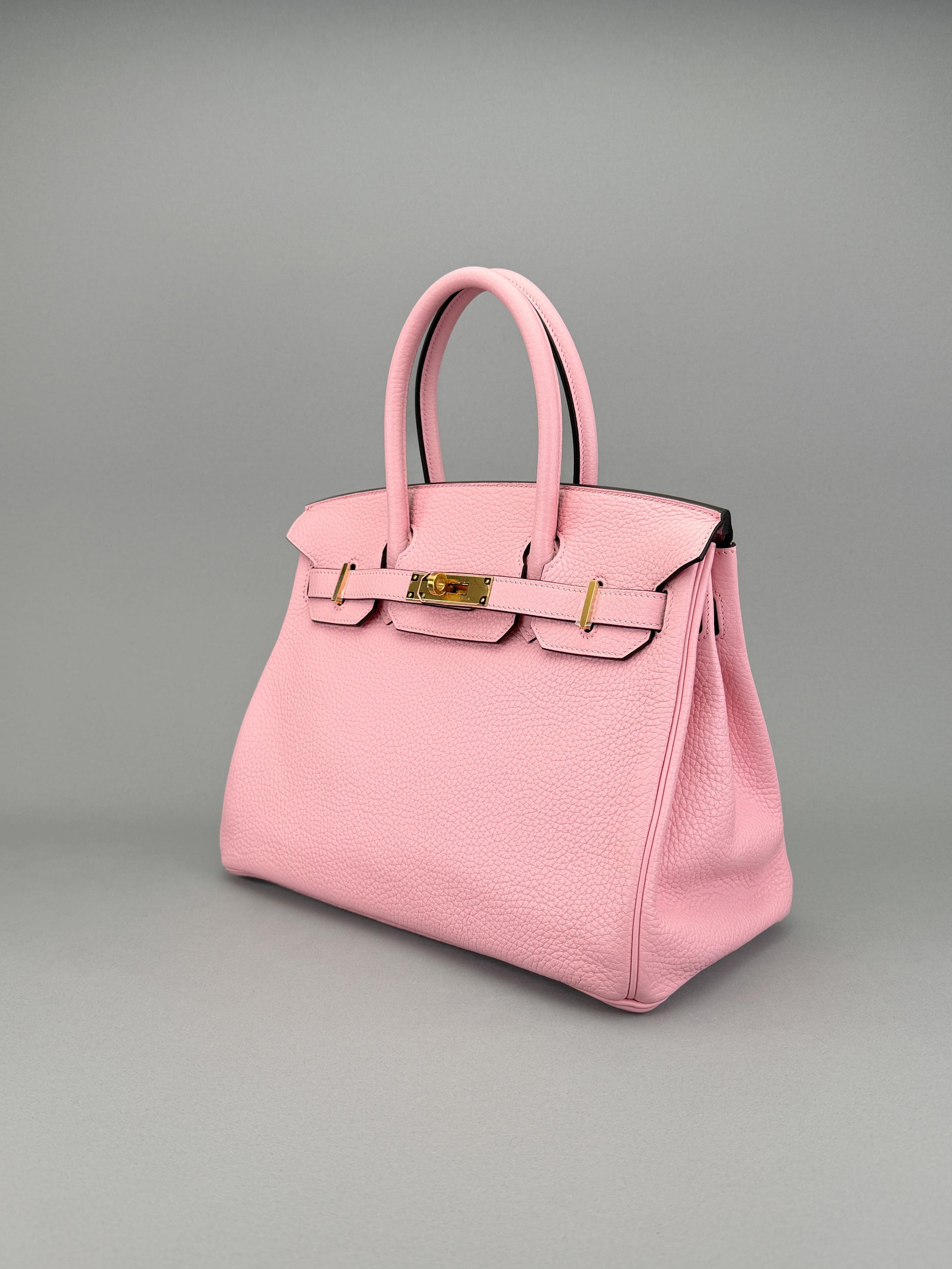 Hermes Birkin 30 Retourne Clemence Rose Sakura Gold Hardware Preowned T Stamp