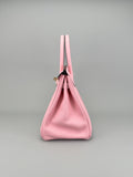 Hermes Birkin 30 Retourne Clemence Rose Sakura Gold Hardware Preowned T Stamp
