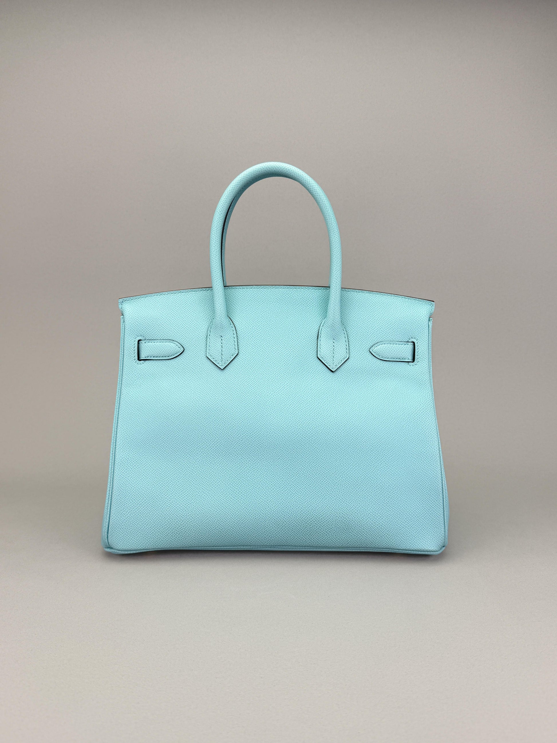 Hermes Birkin 30 Retourne Epsom Blue Atoll Gold Hardware Preowned Y Stamp