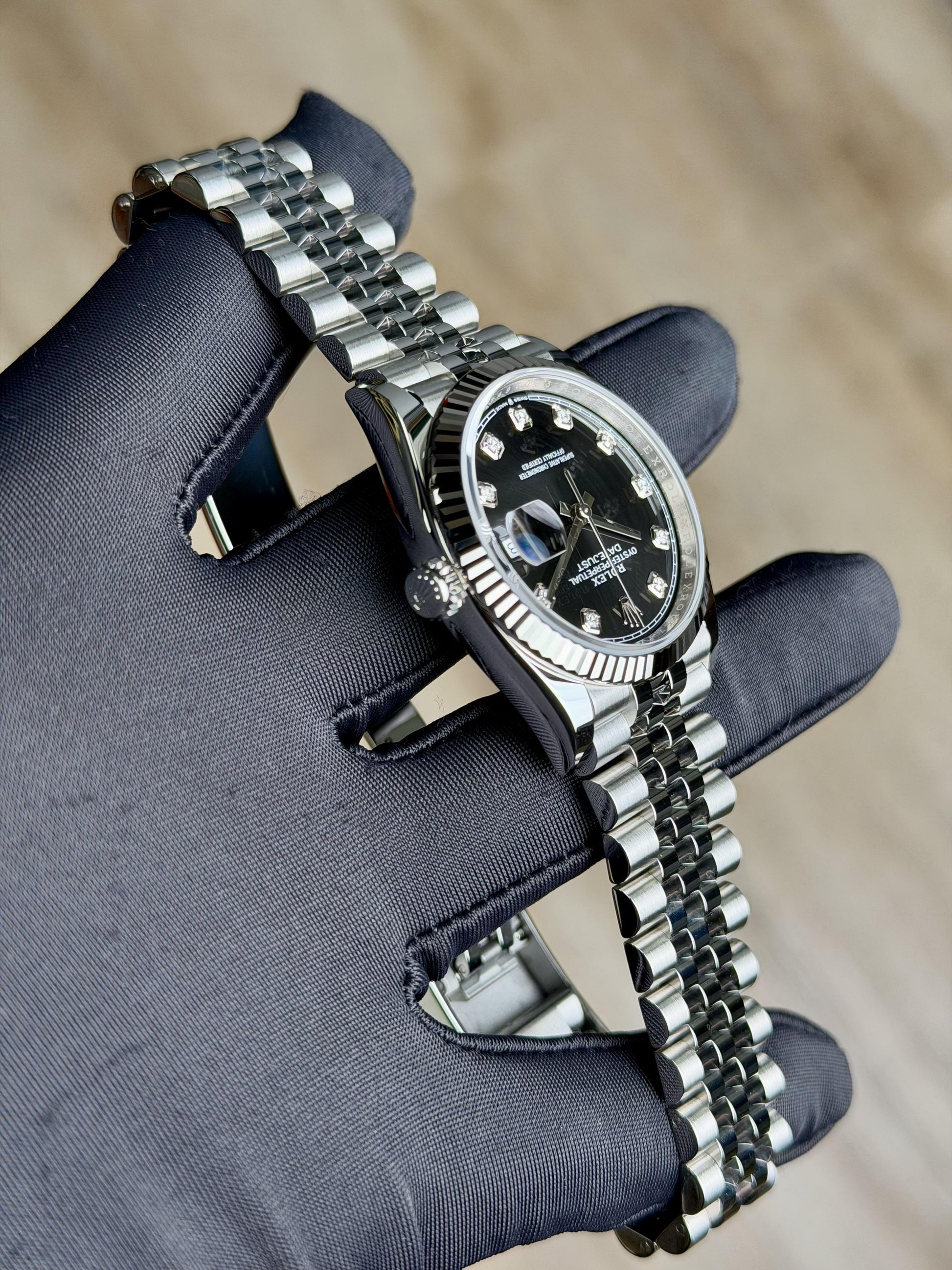 Rolex Datejust 36 Black Diamond Fluted Jubilee 2026 Unworn 126234