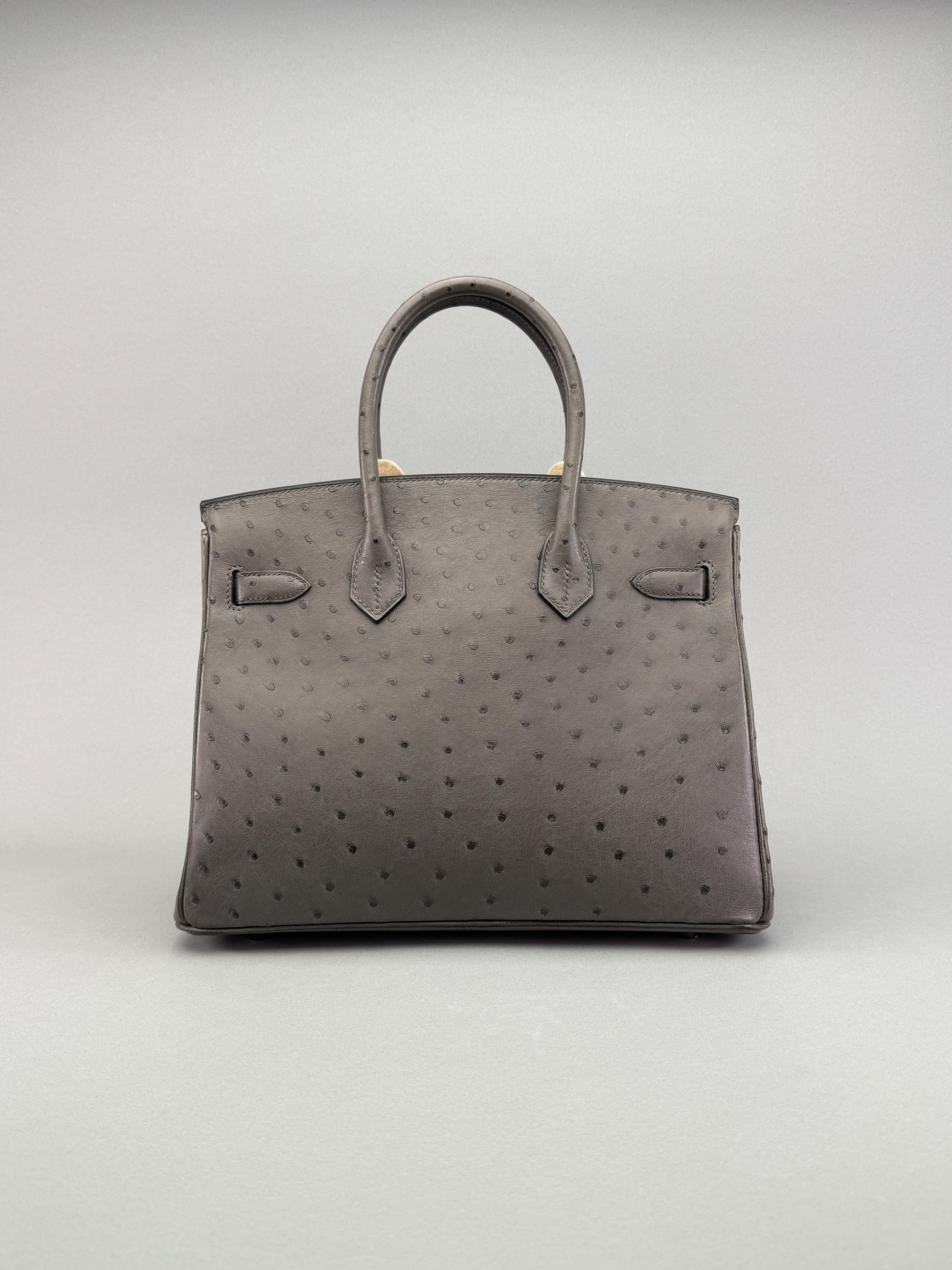 Hermes Birkin 30 Ostrich Graphite Rose Gold Hardware Preowned Y Stamp 2020