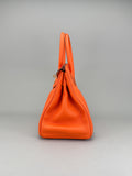 Hermes Birkin 30 Retourne Togo Orange Gold Hardware Preowned Y Stamp