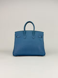 Hermes Birkin 25 Retourne Togo Colvert Palladium Hardware Preowned Sqaure Q