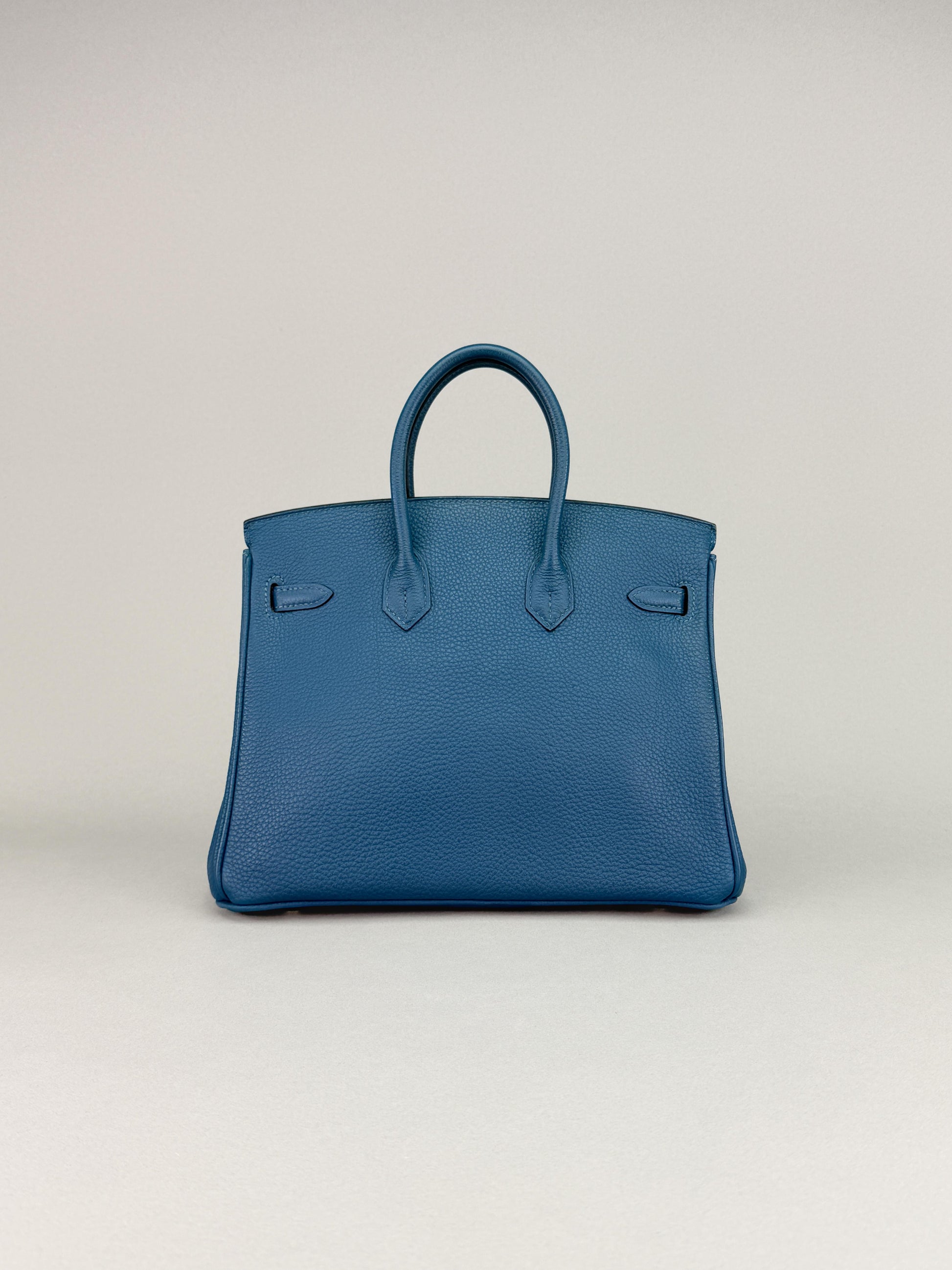 Hermes Birkin 25 Retourne Togo Colvert Palladium Hardware Preowned Sqaure Q