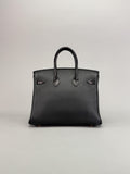 Hermes Birkin 25 Novillo Crcodile Touch Black Rose Gold Hardware D Stamp 2020