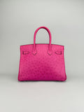 Hermes Birkin 30 Ostrich Magnolia Palladium Hardware Preowned A Stamp