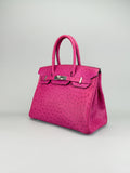 Hermes Birkin 30 Ostrich Magnolia Palladium Hardware Preowned A Stamp