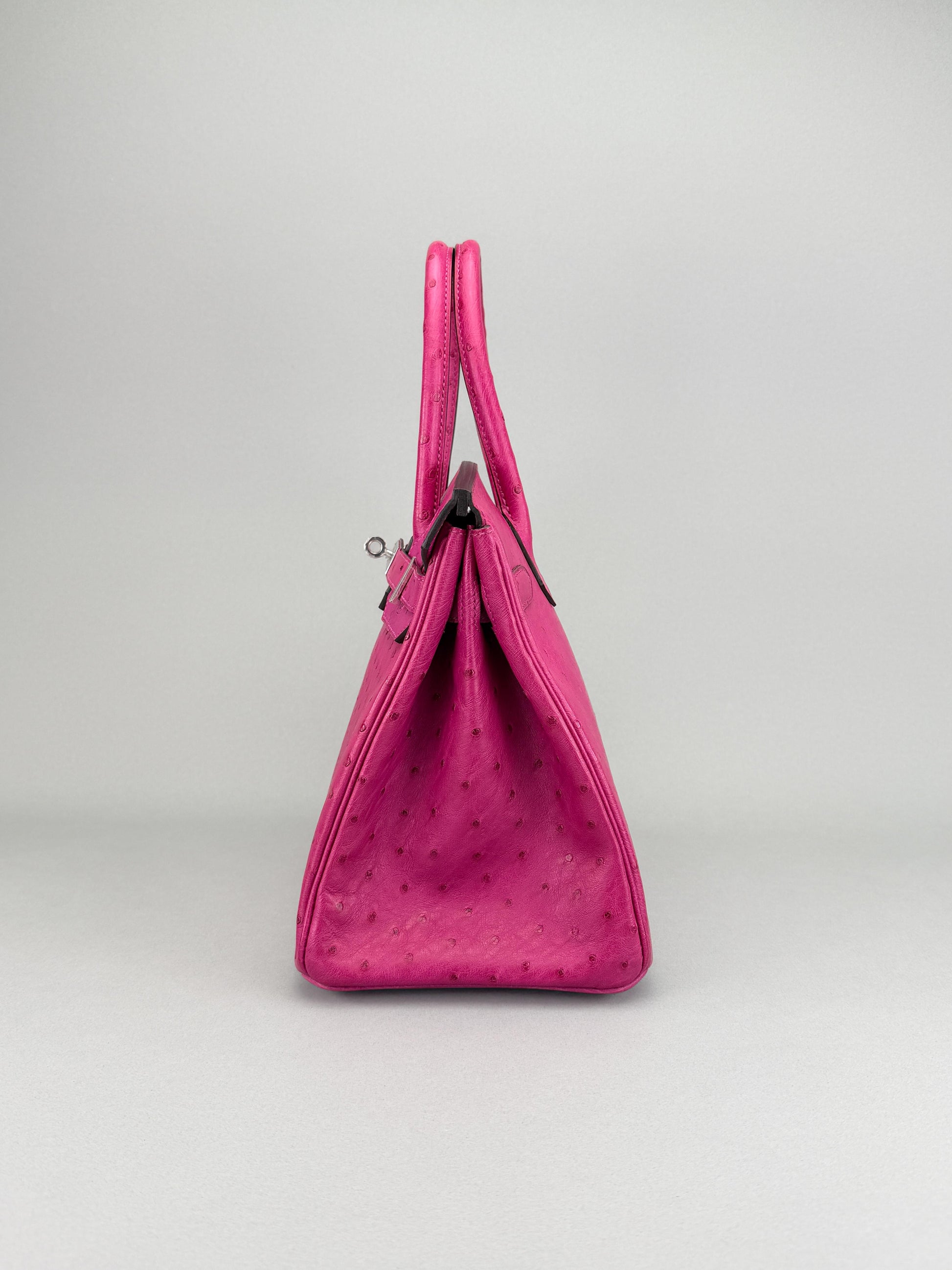 Hermes Birkin 30 Ostrich Magnolia Palladium Hardware Preowned A Stamp