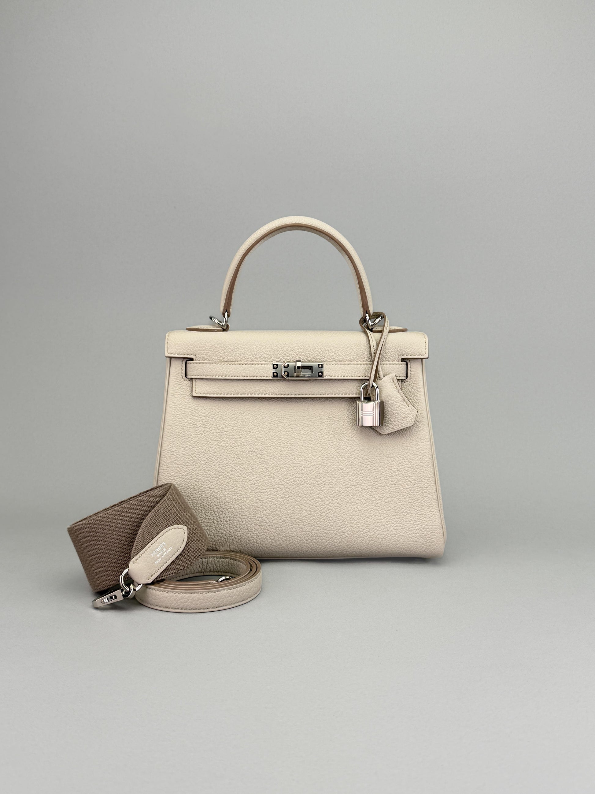 Hermes Kelly 25 Retourne Togo Beton Palladium Hardware K Stamp 2026