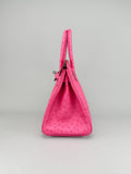 Hermes Birkin 30 Ostrich Rose Tyrien Palladium Hardware Preowned C Stamp