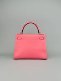 Hermes Kelly 28 Retourne Evercolor Rose D'ete Palladium Hardware Preowned T Stmp