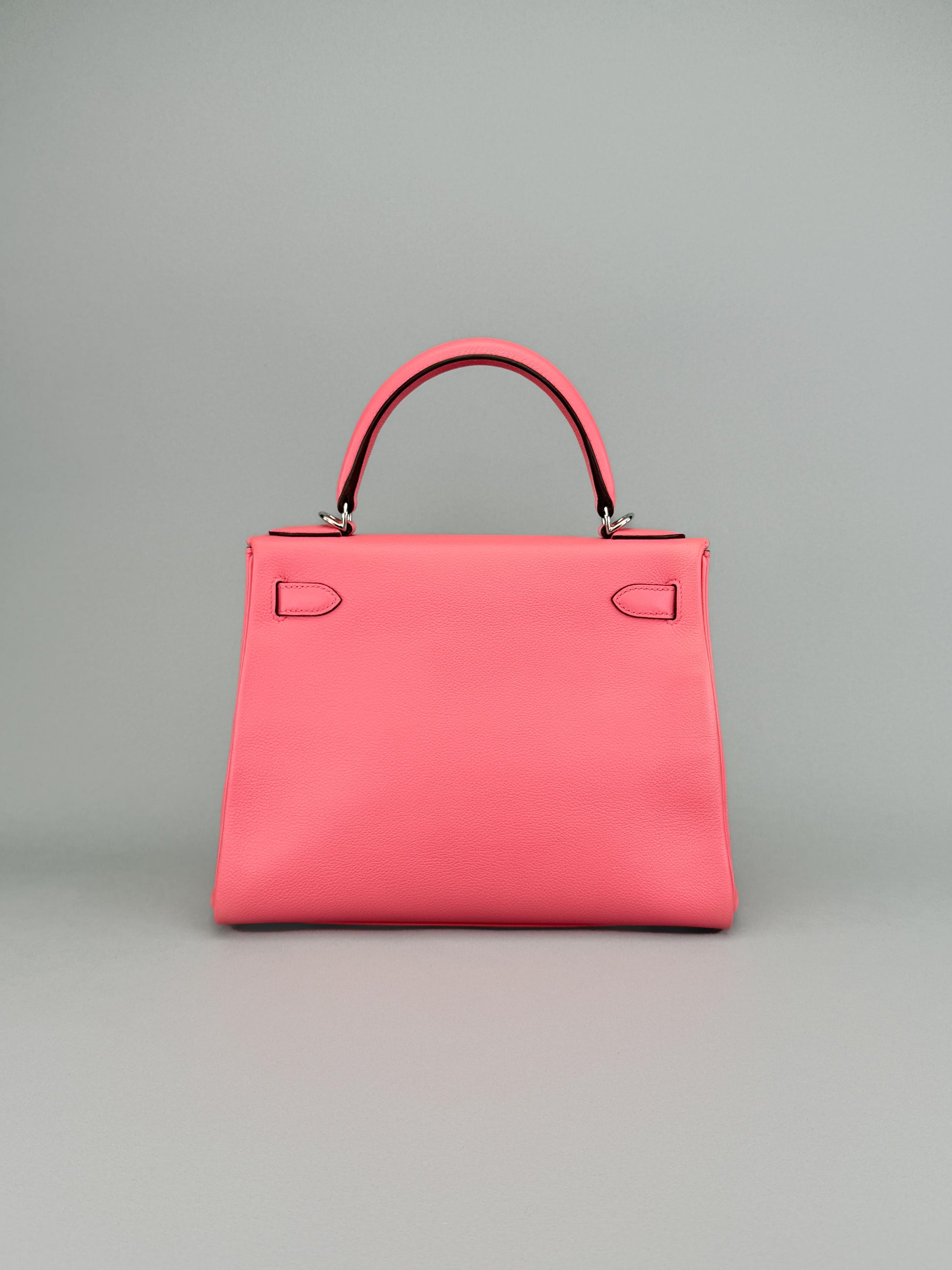 Hermes Kelly 28 Retourne Evercolor Rose D'ete Palladium Hardware Preowned T Stmp
