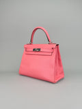 Hermes Kelly 28 Retourne Evercolor Rose D'ete Palladium Hardware Preowned T Stmp