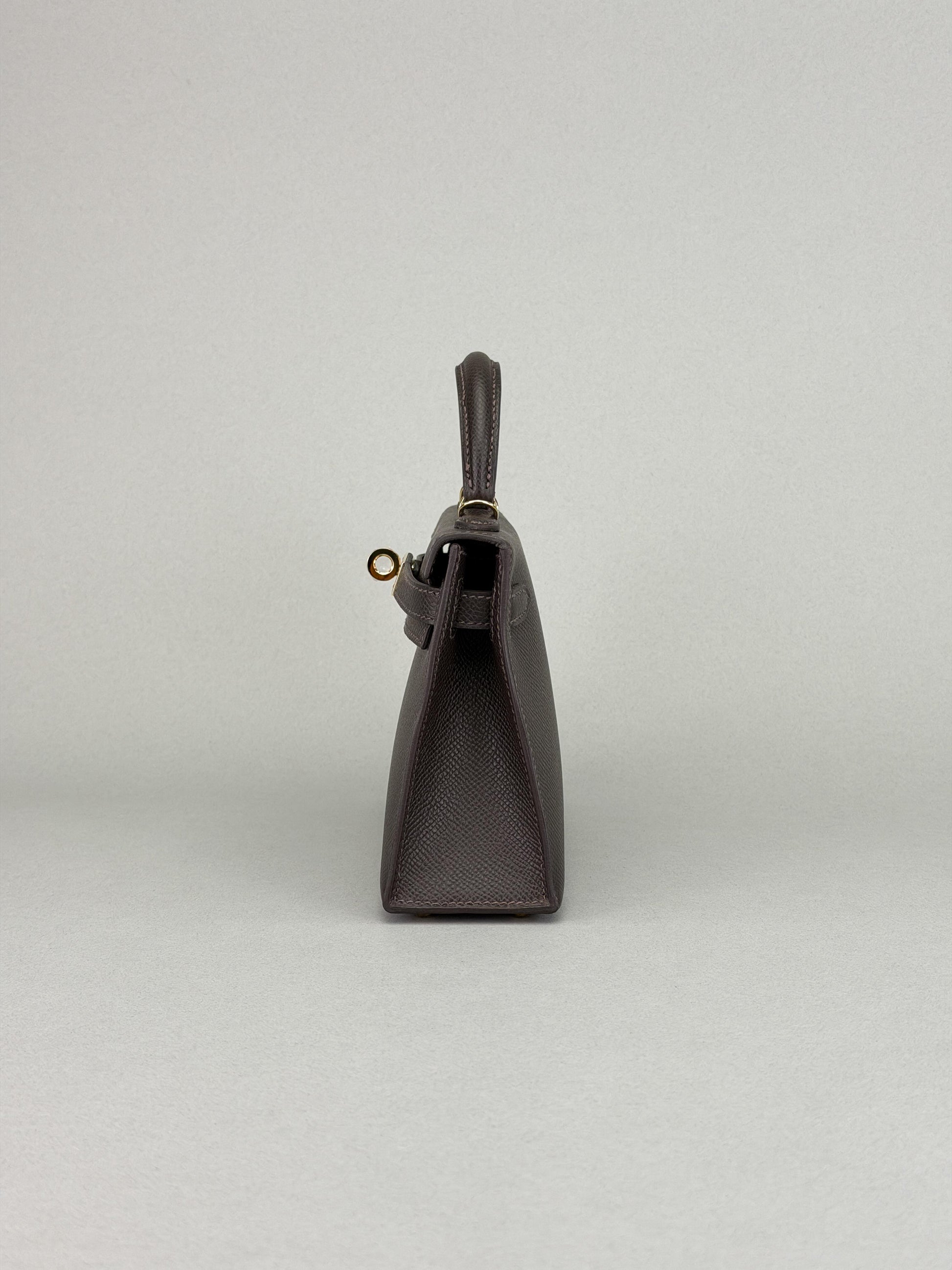 HERMES Mini Kelly 20 Sellier Epsom Bai Brun Permabrass Hardware G 2026