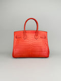 Hermes Birkin 30 Matte Crocodile Sanguine Palladium Hardware Preowned Square O