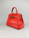 Hermes Birkin 30 Matte Crocodile Sanguine Palladium Hardware Preowned Square O
