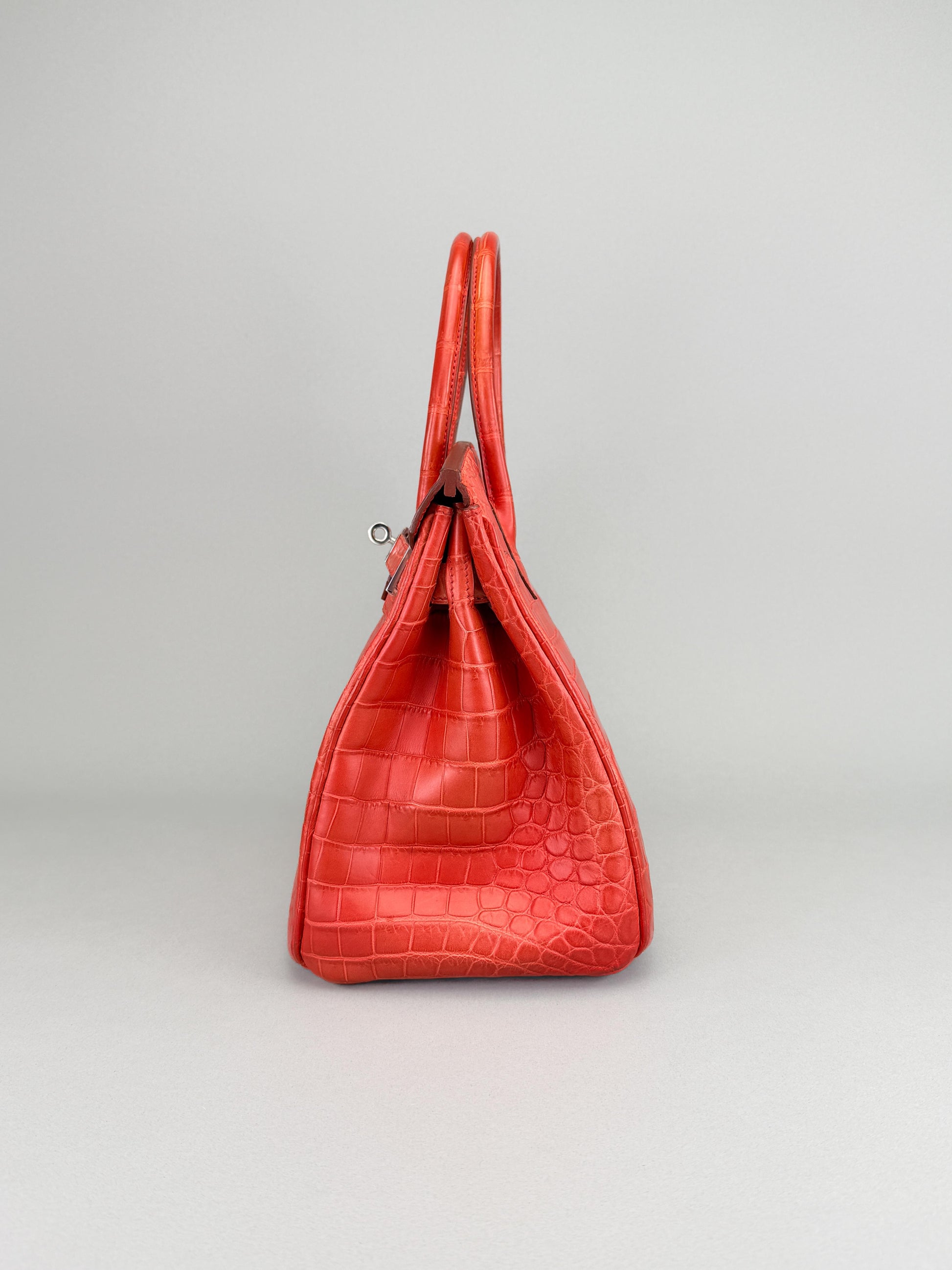 Hermes Birkin 30 Matte Crocodile Sanguine Palladium Hardware Preowned Square O