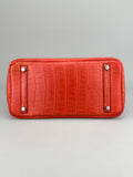 Hermes Birkin 30 Matte Crocodile Sanguine Palladium Hardware Preowned Square O