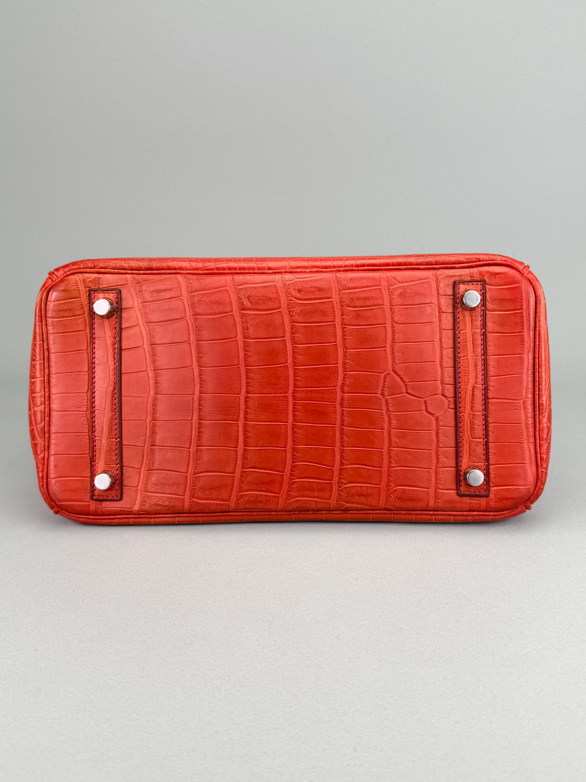Hermes Birkin 30 Matte Crocodile Sanguine Palladium Hardware Preowned Square O