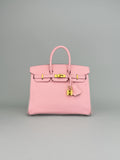 Hermes Birkin 25 Chevre HSS Rose Sakura/ Gris Perle Gold Hardware Preowned A