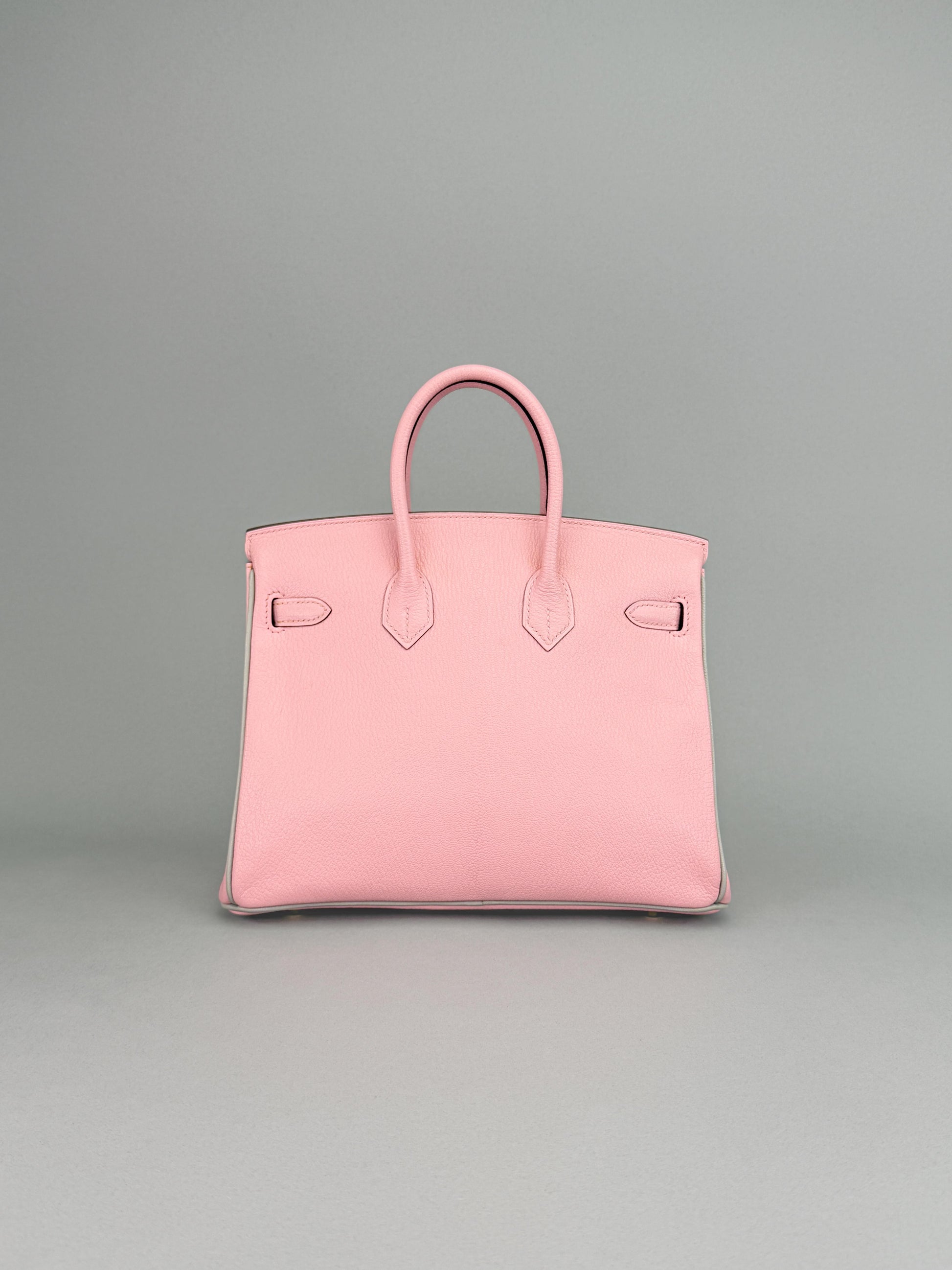 Hermes Birkin 25 Chevre HSS Rose Sakura/ Gris Perle Gold Hardware Preowned A