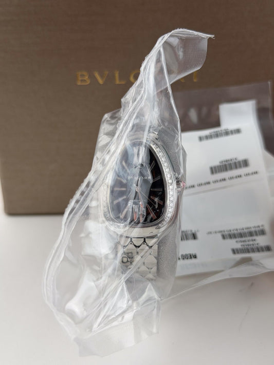BVLGARI Serpenti Seduttori Black Dial Steel Diamond 2026 Unworn 104062
