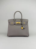 Hermes Birkin 30 Retourne Togo Gris Meyer Gold Hardware B Stamp 2023