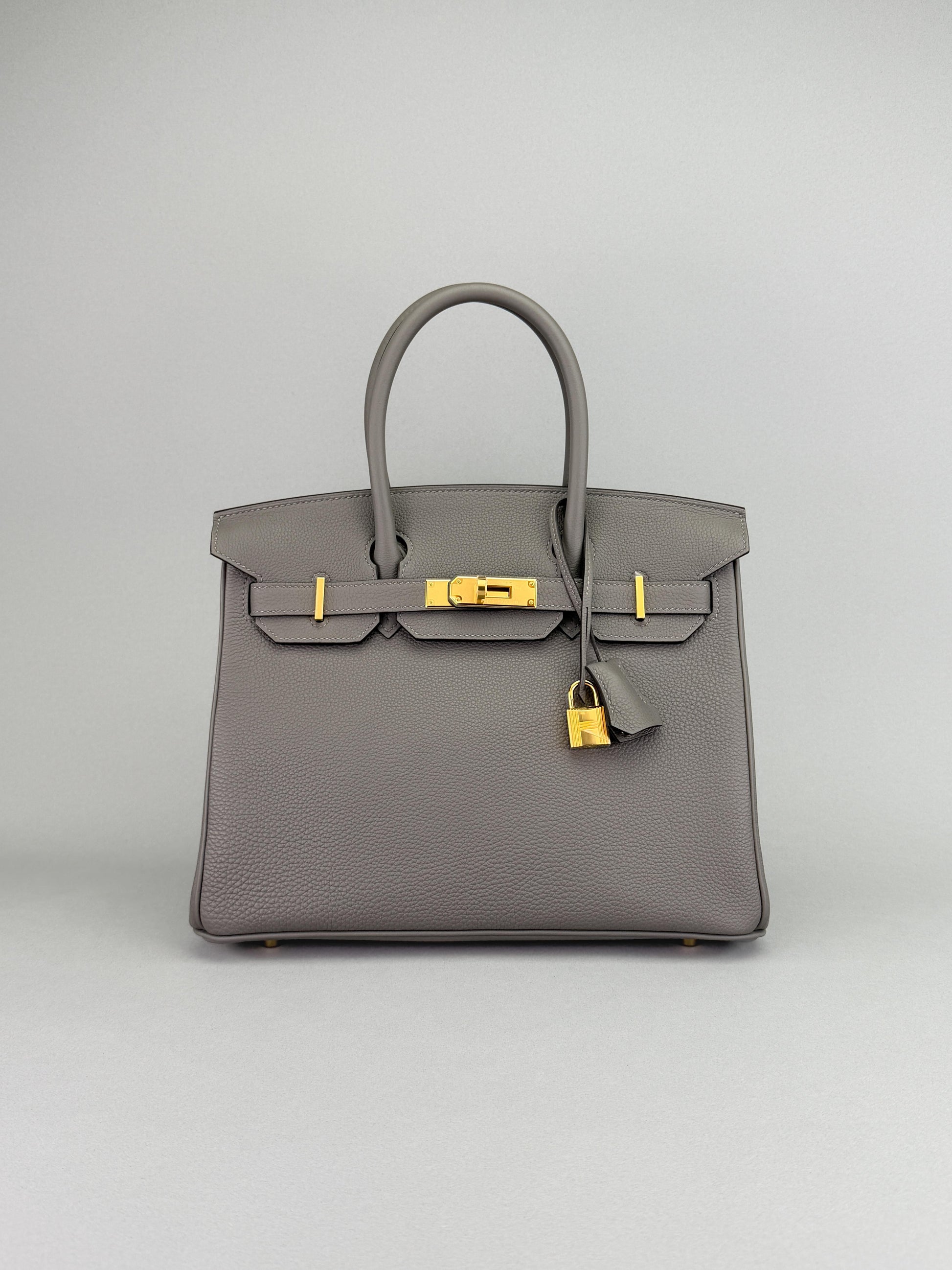 Hermes Birkin 30 Retourne Togo Gris Meyer Gold Hardware B Stamp 2023