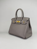Hermes Birkin 30 Retourne Togo Gris Meyer Gold Hardware B Stamp 2023
