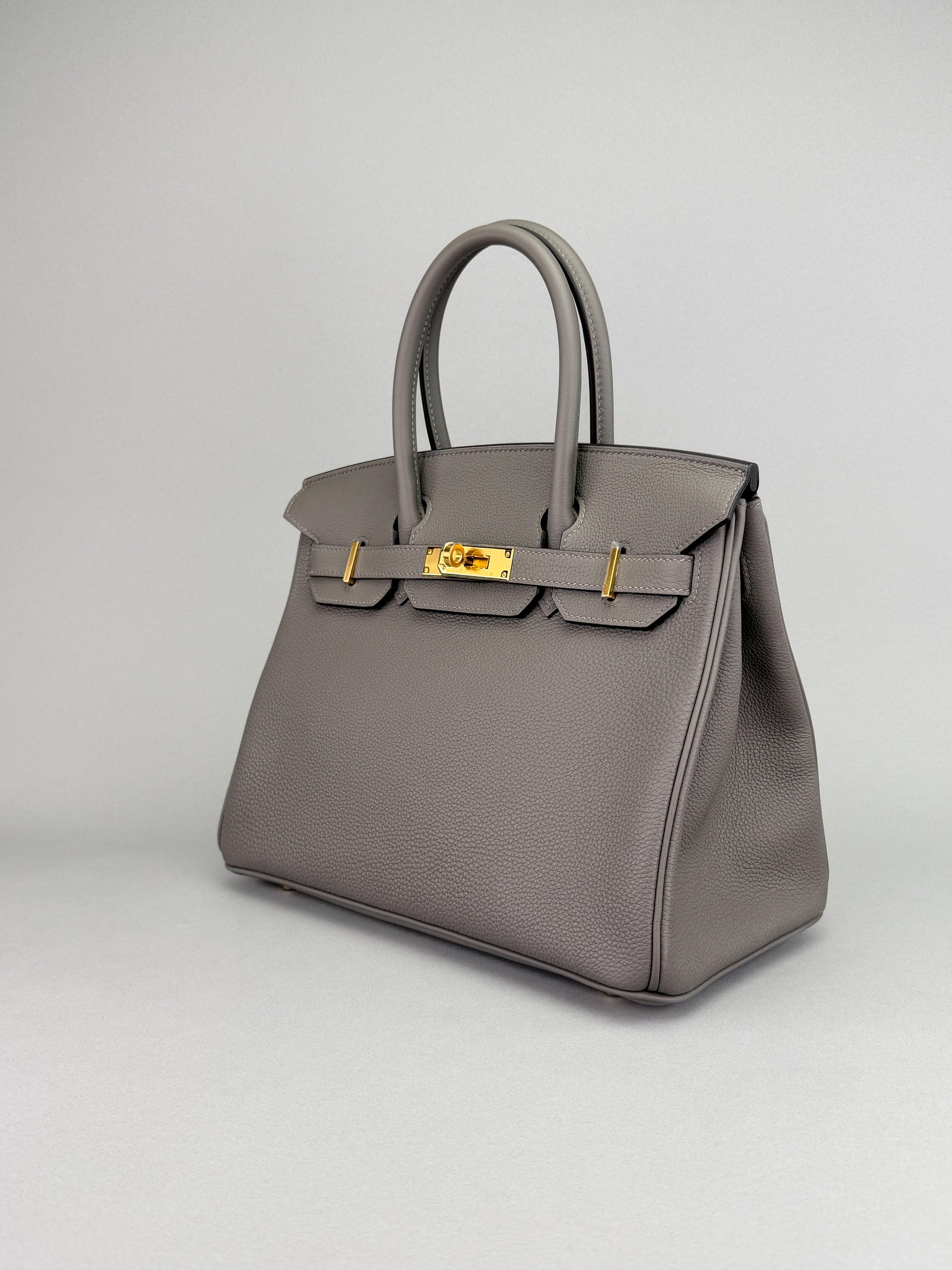 Hermes Birkin 30 Retourne Togo Gris Meyer Gold Hardware B Stamp 2023