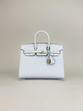 Hermes Birkin 25 Sellier Epsom Blue Brume Palladium Hardware U Stamp 2022