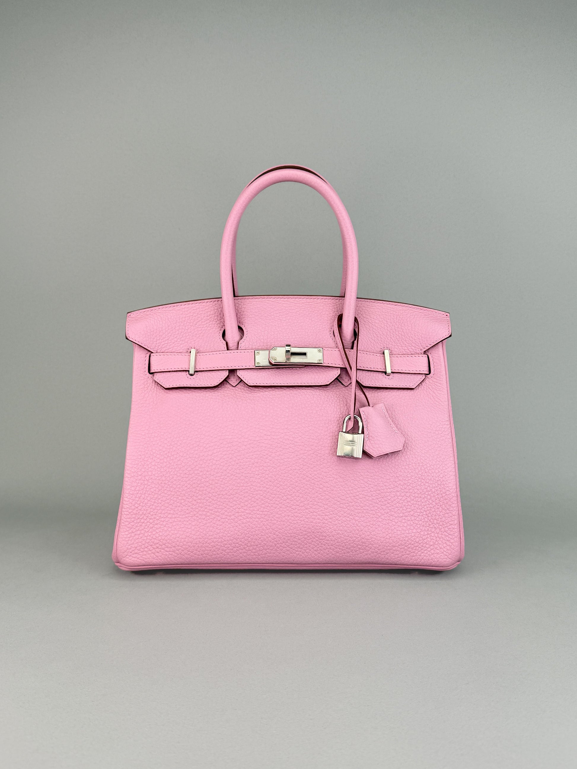 Hermes Birkin 30 Retourne Clemence Mauve Sylvestre Palladium Hardware Preowned Z