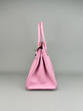 Hermes Birkin 30 Retourne Clemence Mauve Sylvestre Palladium Hardware Preowned Z