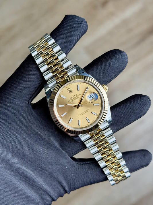 Rolex Datejust 41 Champagne Index Fluted Jubilee 2026 Unworn 126333