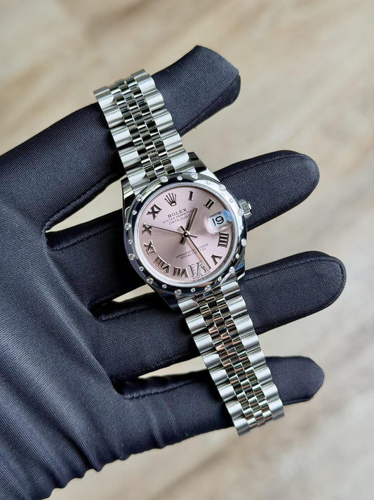 Rolex Datejust 31 Pink Roman VI Diamond Domed Jubilee 2026 Unworn 278344RBR