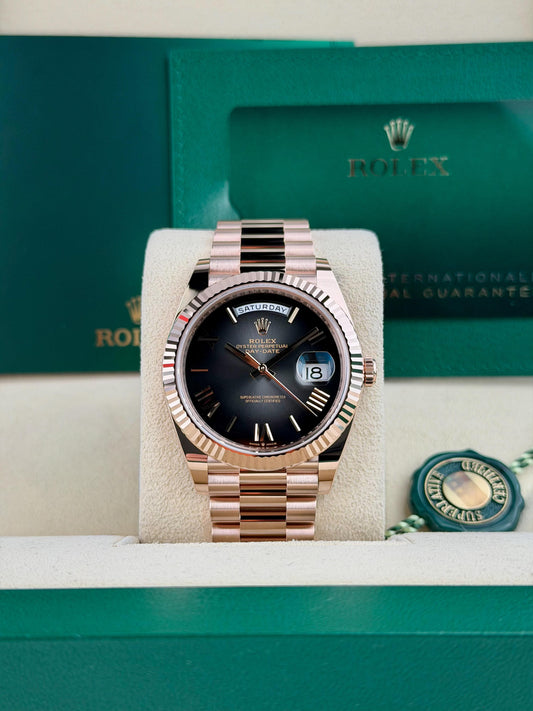 Rolex Day-date 40 Slate Grey Ombre Roman Fluted President 2026 Unworn 228235