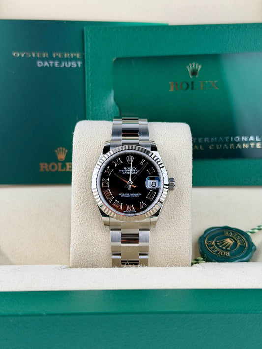 Rolex Datejust 31 Black Roman Fluted Oyster 2026 Unworn 278274