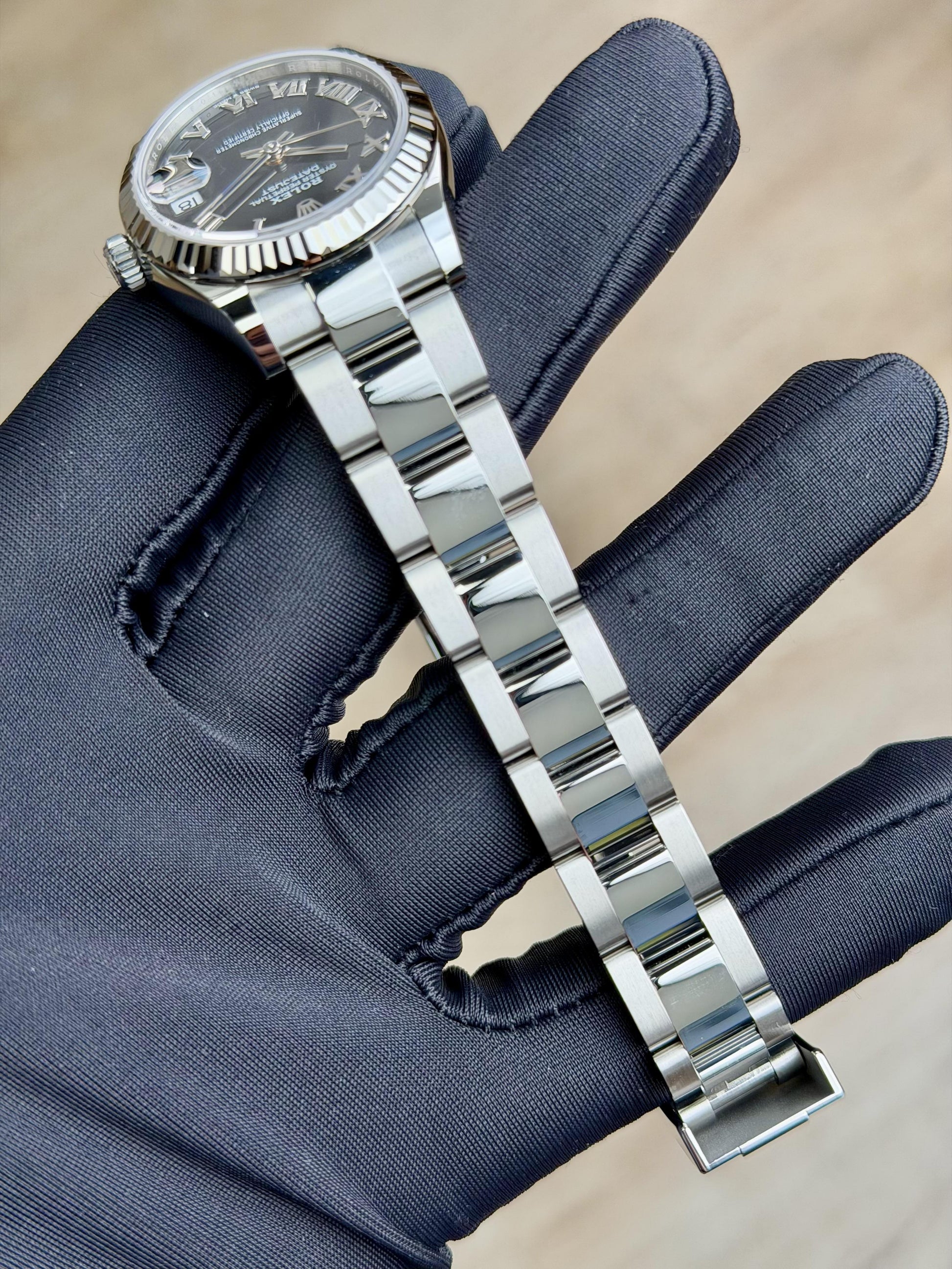 Rolex Datejust 31 Black Roman Fluted Oyster 2026 Unworn 278274
