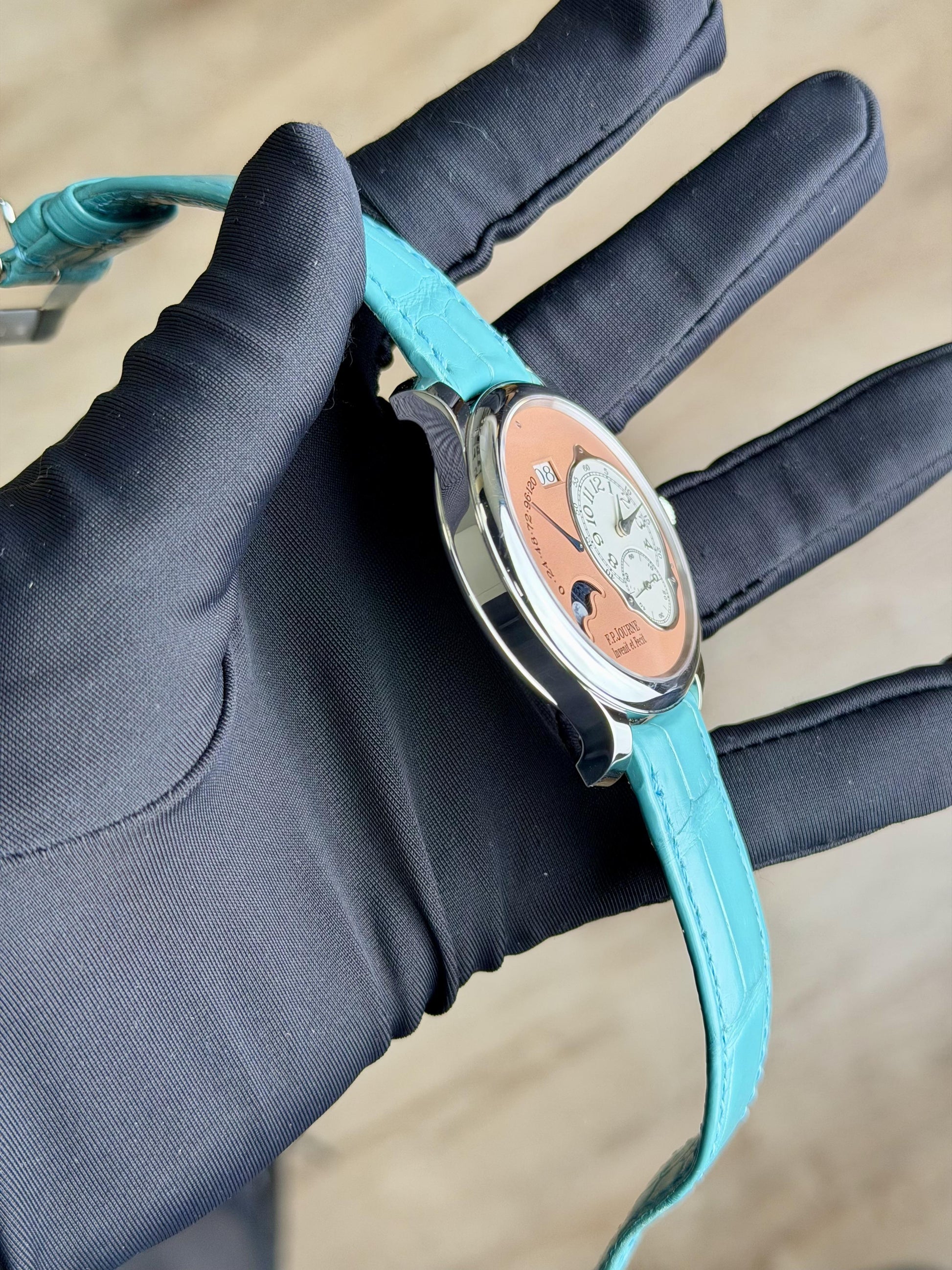 F.P.Journe Octa Lune 42 Platinum Salmon Dial Strap Like New LN