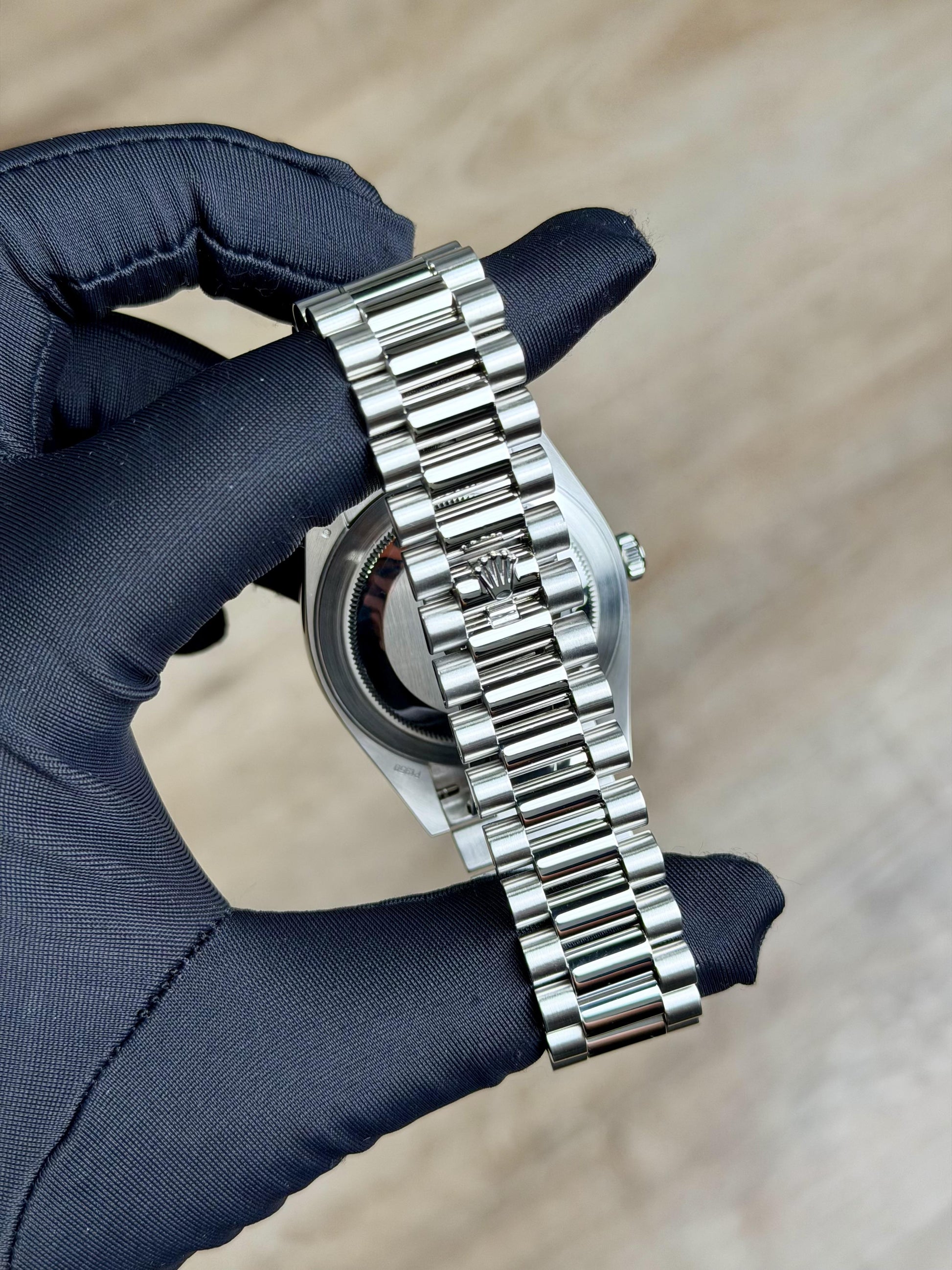 Rolex Day-Date 40 Meteorite Baguette Diamd Fluted President Preowned 2023 228236