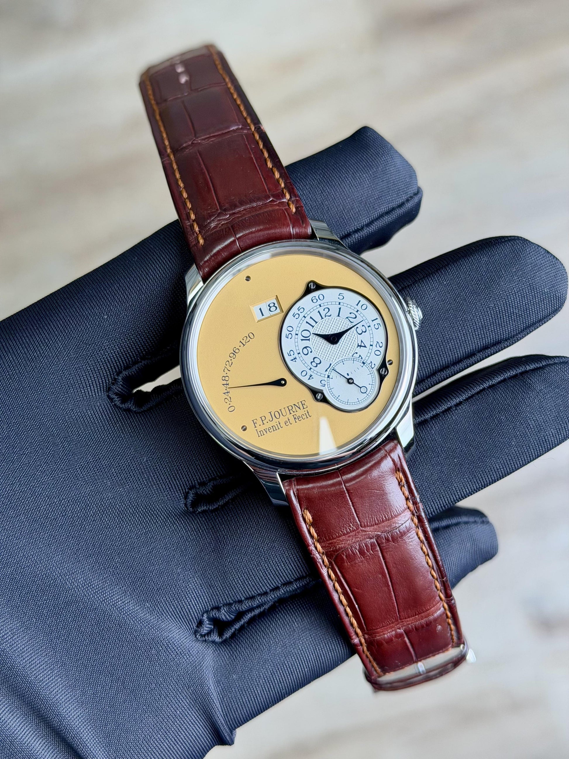 F.P.Journe Octa Réserve de Marche 38 Stainless Steel Yellow Dial RDM