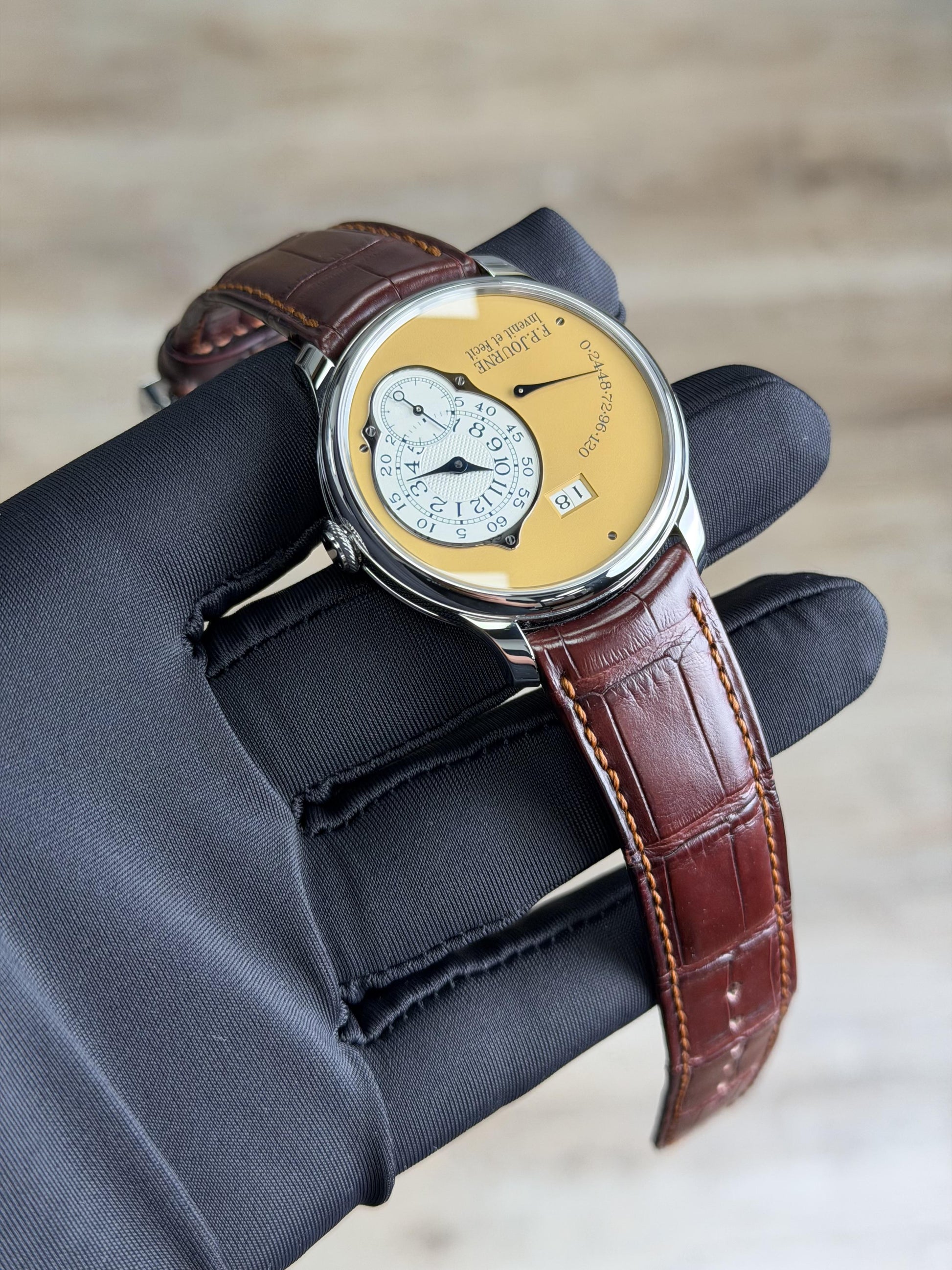 F.P.Journe Octa Réserve de Marche 38 Stainless Steel Yellow Dial RDM