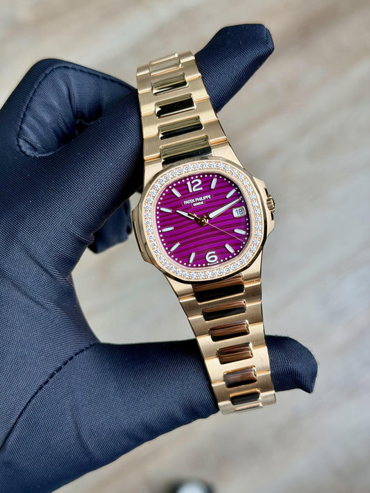 Patek Philippe Nautilus Purple Diamond Bezel Bracelet 2026 Unworn 7010/1R-013
