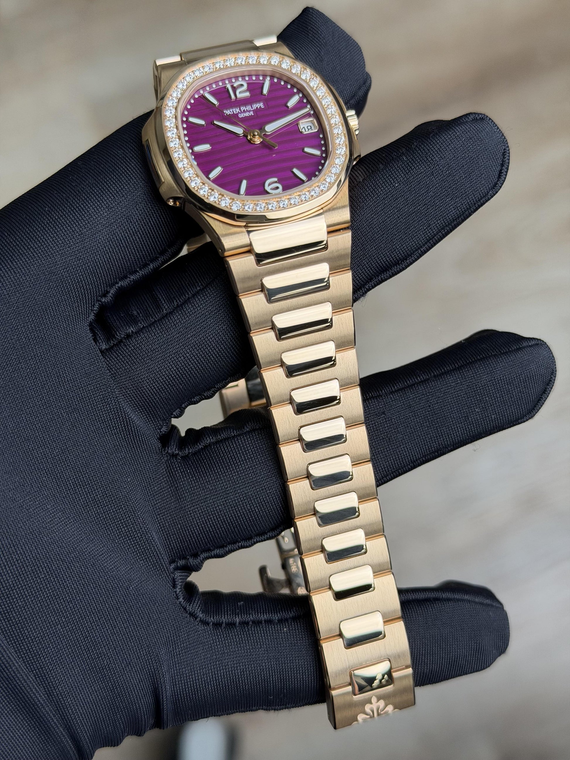 Patek Philippe Nautilus Purple Diamond Bezel Bracelet 2026 Unworn 7010/1R-013