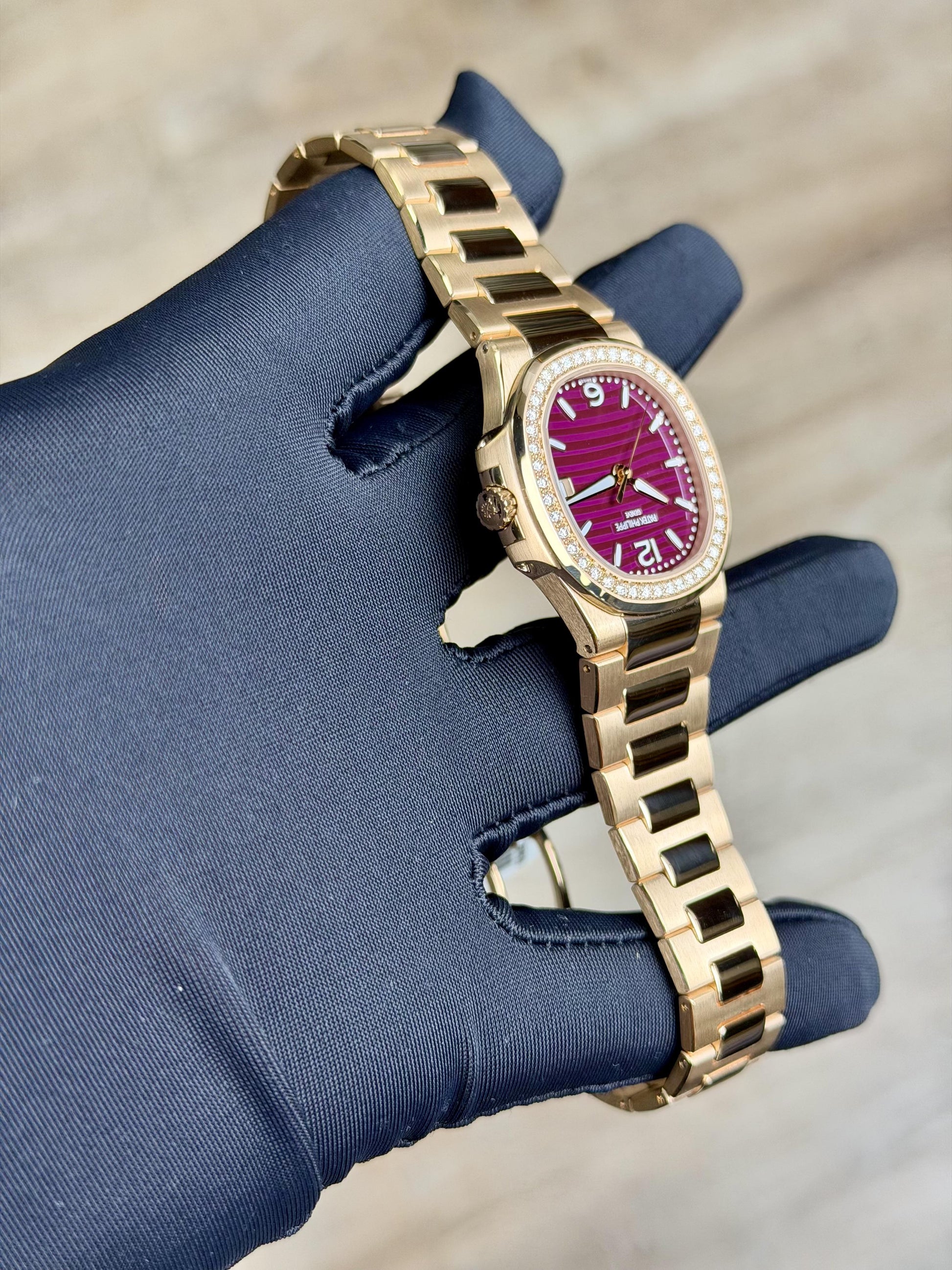Patek Philippe Nautilus Purple Diamond Bezel Bracelet 2026 Unworn 7010/1R-013