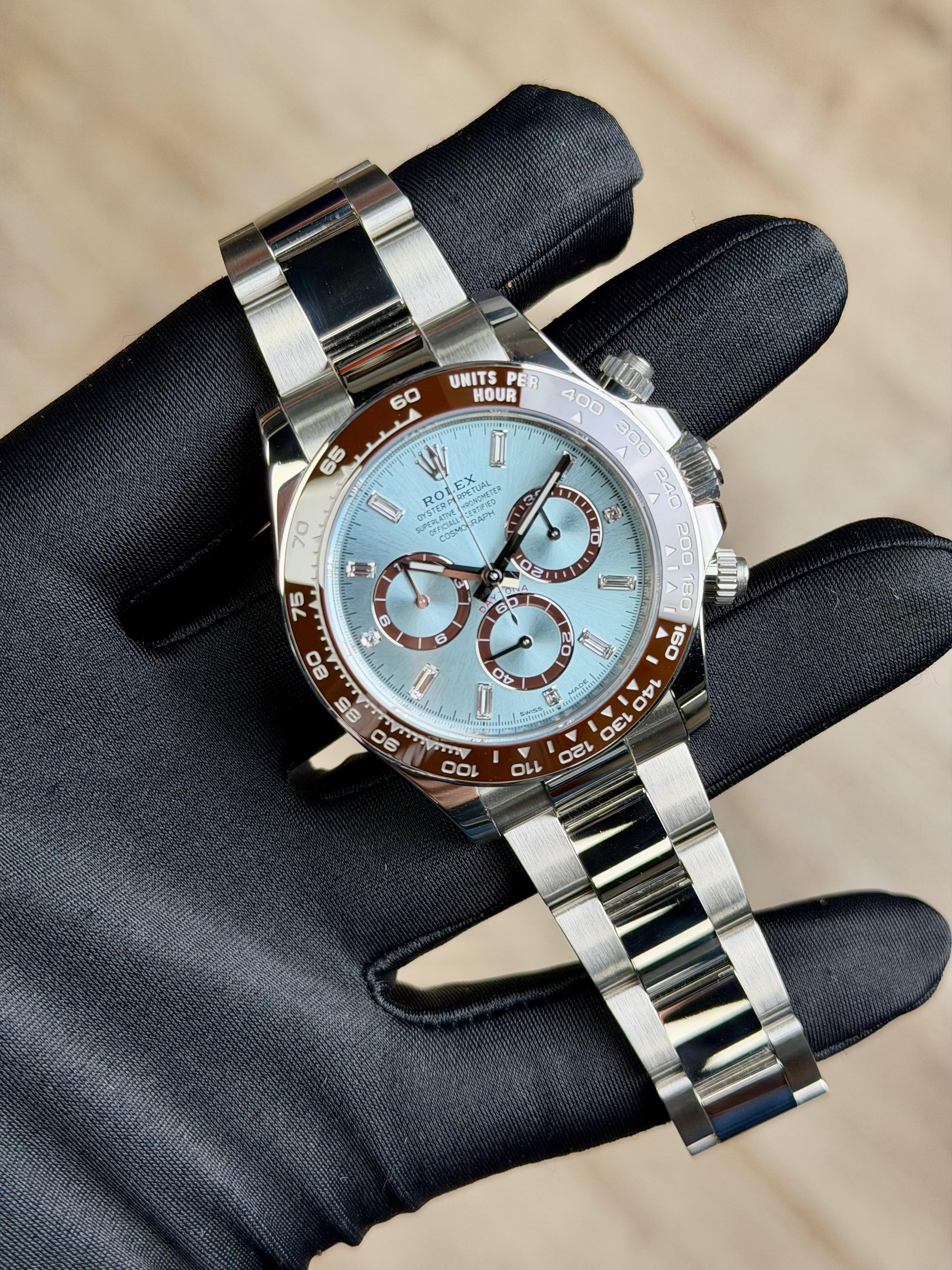 Rolex Daytona 40 Iceblue Baguette Diamond Oyster 2026 Unworn 126506
