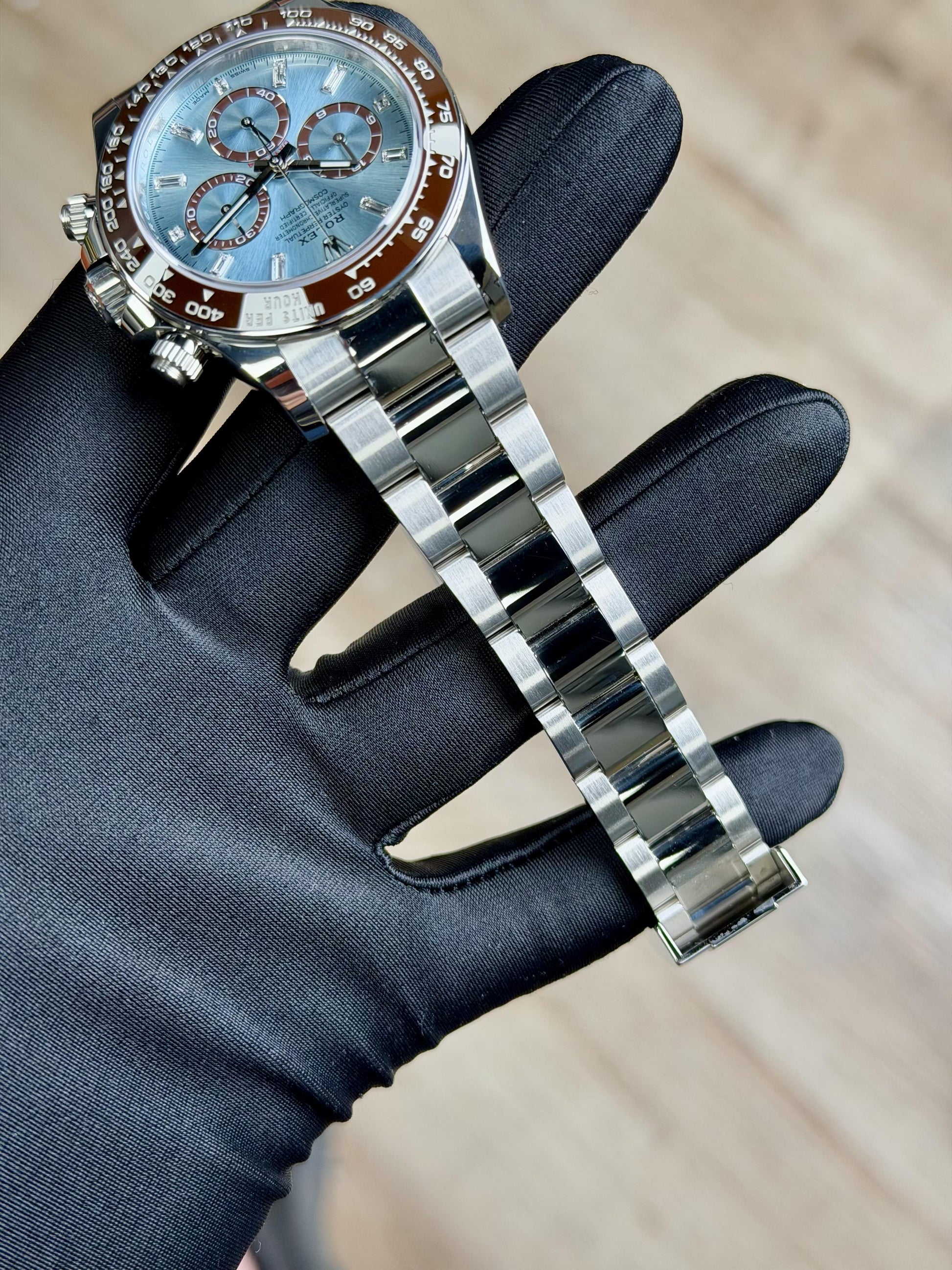 Rolex Daytona 40 Iceblue Baguette Diamond Oyster 2026 Unworn 126506
