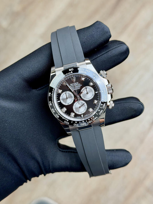 Rolex Daytona 40 Black/Silver Diamond Oysterflex 2026 Unworn 126519LN