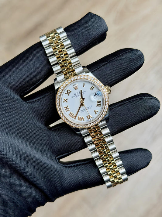 Rolex Datejust 31 White Roman Diamond Bezel Jubilee 2026 Unworn 278383RBR